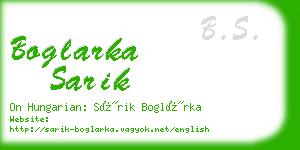 boglarka sarik business card